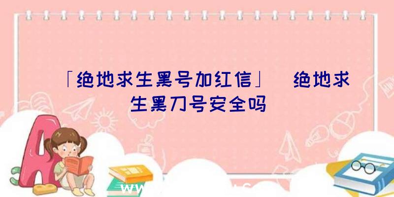 「绝地求生黑号加红信」|绝地求生黑刀号安全吗